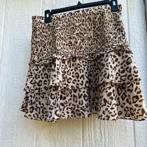 Free The Roses animal print skirt